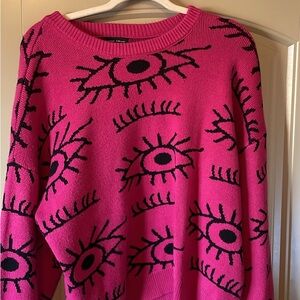 Pink Eye Pattern Sweater